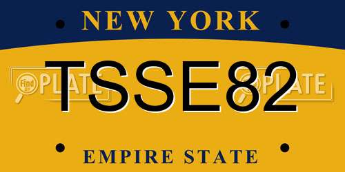TSSE82 New York License Plate