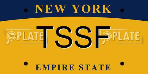 TSSF New York License Plate