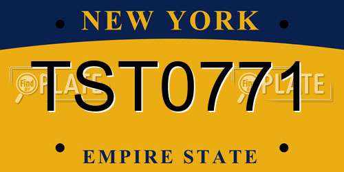 TST0771 New York License Plate