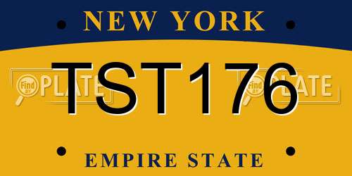 TST176 New York License Plate