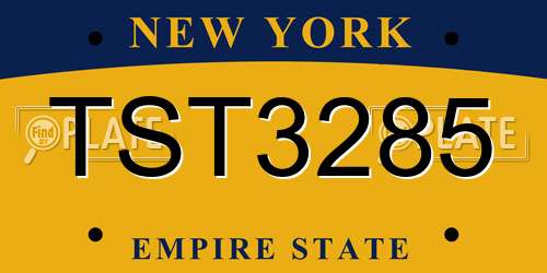 TST3285 New York License Plate