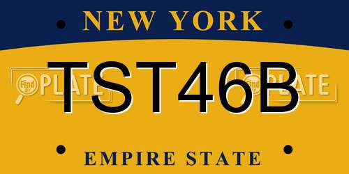 TST46B New York License Plate