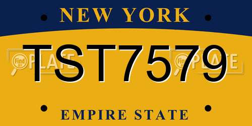 TST7579 New York License Plate