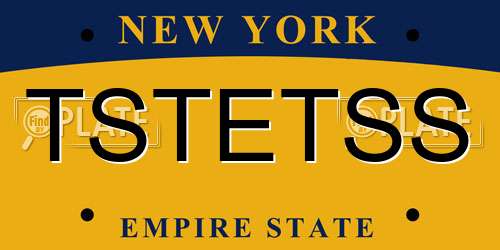 TSTETSS New York License Plate