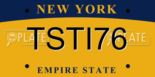 TSTI76 New York License Plate