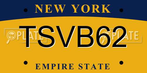 TSVB62 New York License Plate