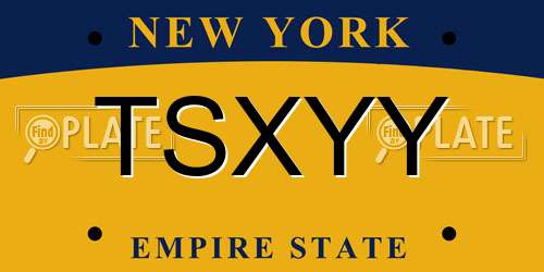 TSXYY New York License Plate