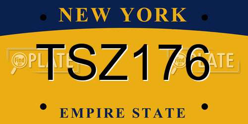 TSZ176 New York License Plate