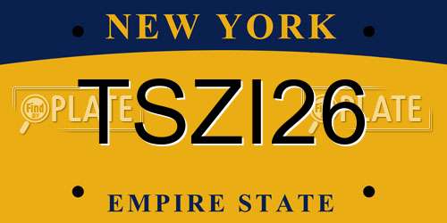 TSZI26 New York License Plate