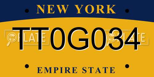 TT0G034 New York License Plate