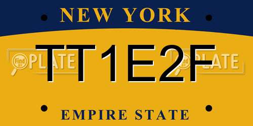 TT1E2F New York License Plate