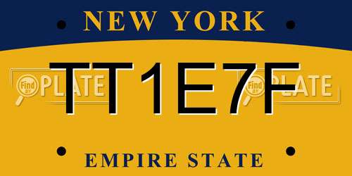 TT1E7F New York License Plate
