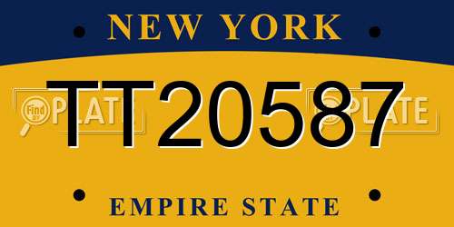 TT20587 New York License Plate