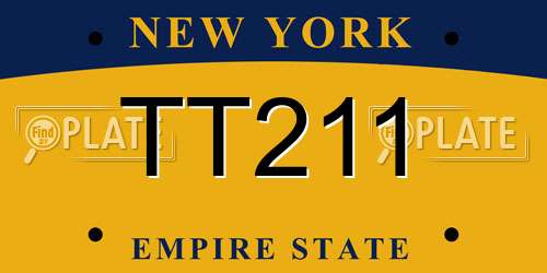 TT211 New York License Plate