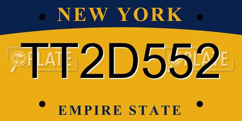 TT2D552 New York License Plate