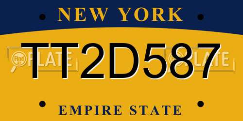 TT2D587 New York License Plate