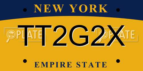 TT2G2X New York License Plate