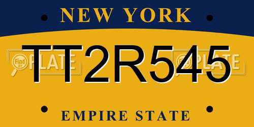 TT2R545 New York License Plate