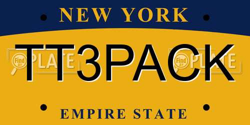TT3PACK New York License Plate