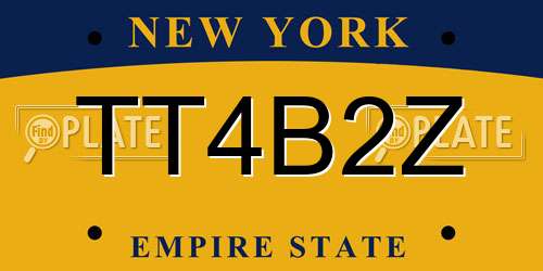 TT4B2Z New York License Plate