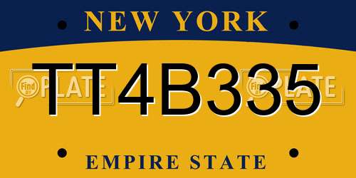 TT4B335 New York License Plate