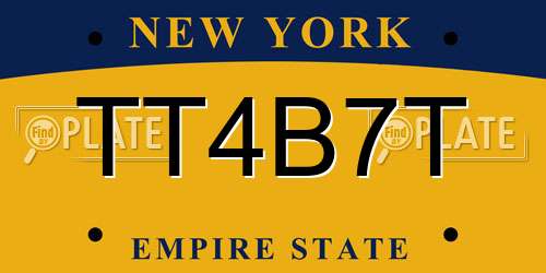 TT4B7T New York License Plate