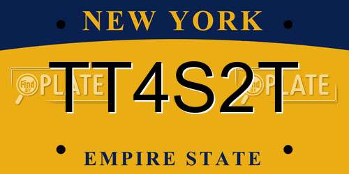 TT4S2T New York License Plate
