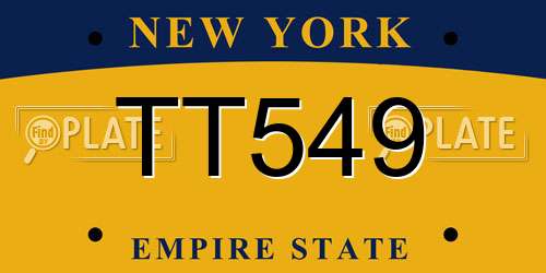 TT549 New York License Plate
