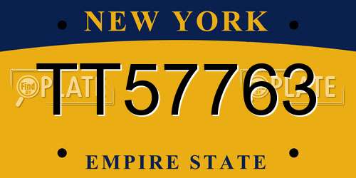 TT57763 New York License Plate