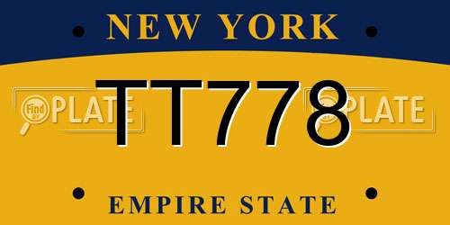 TT778 New York License Plate