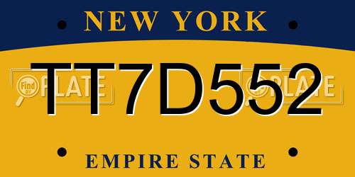 TT7D552 New York License Plate