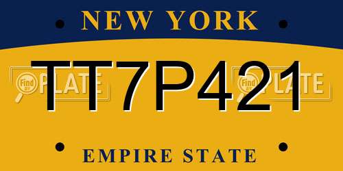 TT7P421 New York License Plate