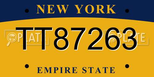 TT87263 New York License Plate