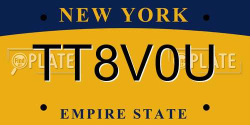 TT8V0U New York License Plate