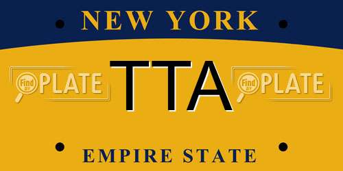 TTA New York License Plate