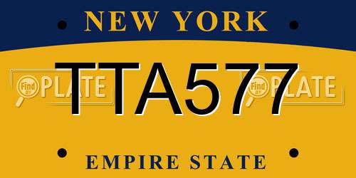 TTA577 New York License Plate