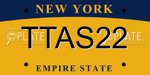 TTAS22 New York License Plate