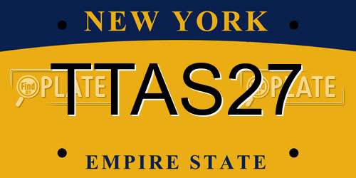 TTAS27 New York License Plate