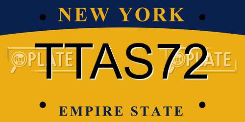 TTAS72 New York License Plate