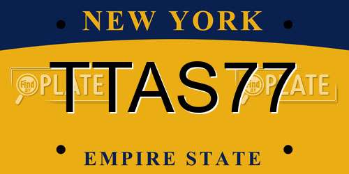 TTAS77 New York License Plate