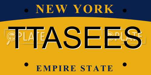 TTASEES New York License Plate