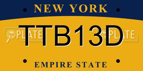TTB13D New York License Plate