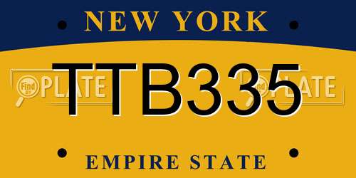 TTB335 New York License Plate