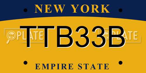 TTB33B New York License Plate