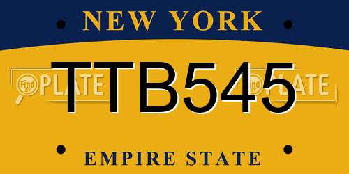 TTB545 New York License Plate