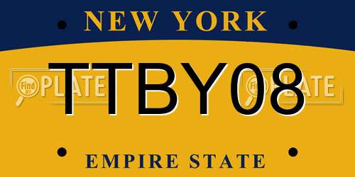 TTBY08 New York License Plate
