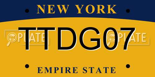 TTDG07 New York License Plate