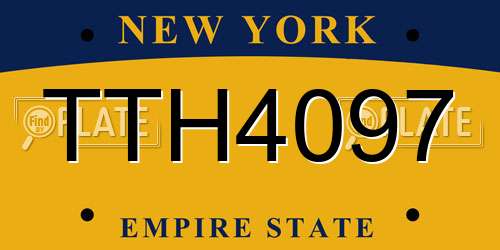 TTH4097 New York License Plate