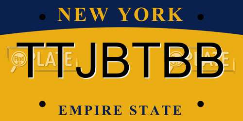 TTJBTBB New York License Plate