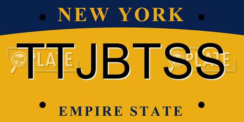 TTJBTSS New York License Plate
